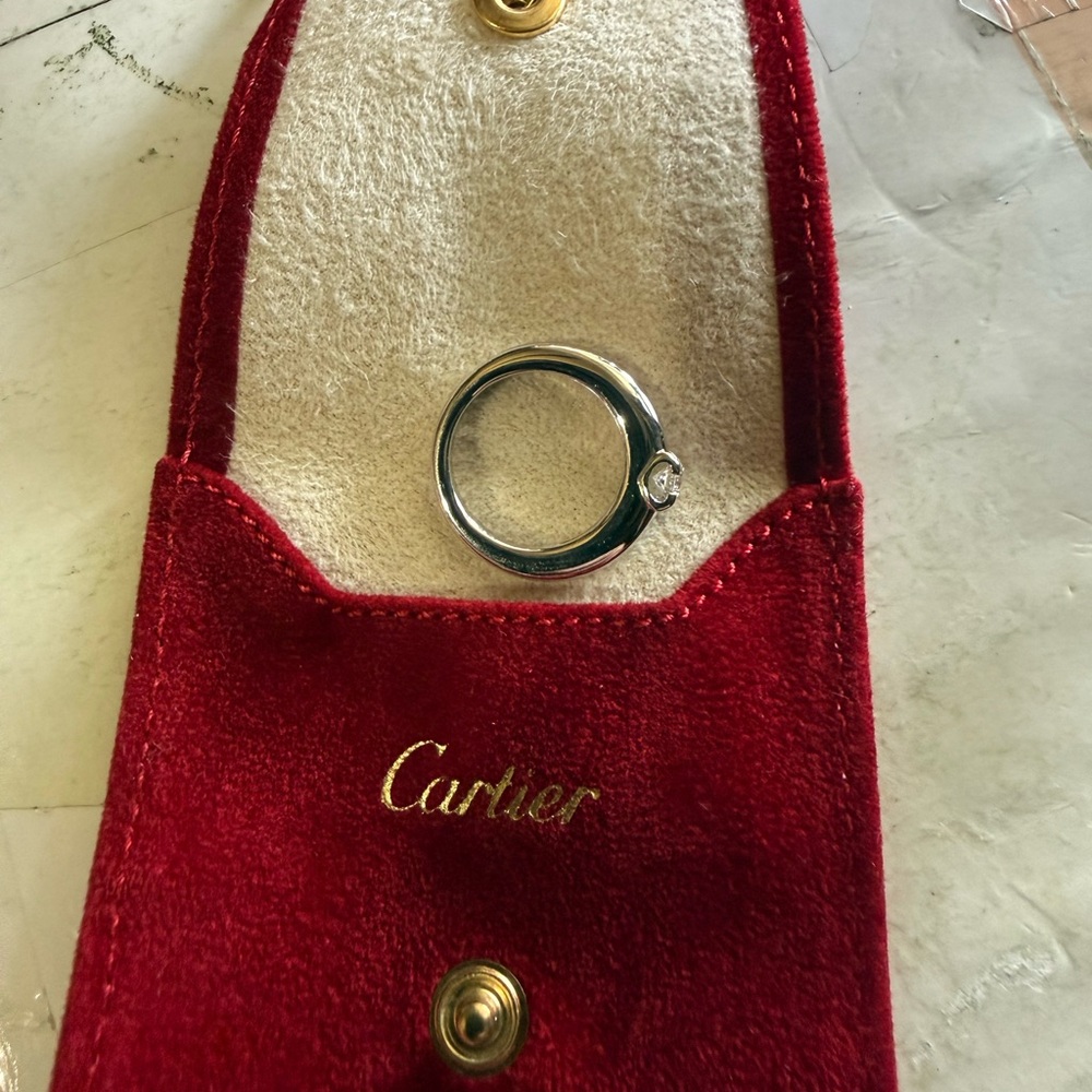 Cartier C de Cartier engagement ring in 18k white gold and diamond